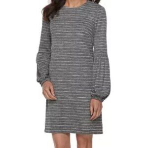 Suite 7 Women's Shift Dress 14 Petite Metallic Black, Silver, Gray Like …